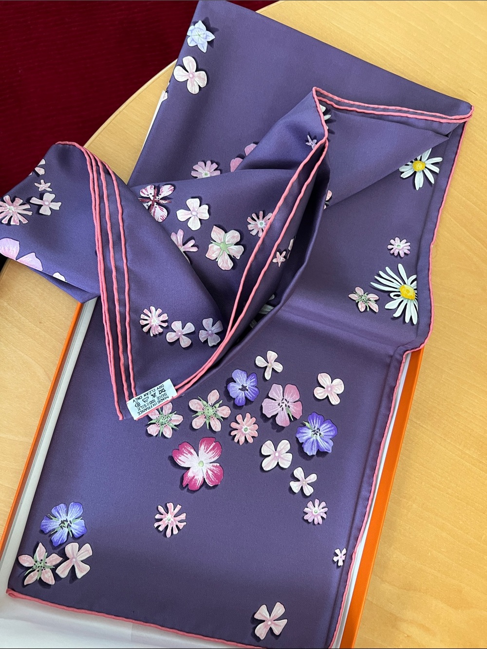 Hermes Flower Power Purple Silk Scarf 90 cm - BNIB